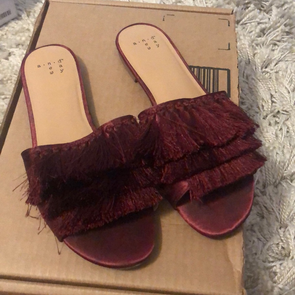 Fringe Slide Sandals